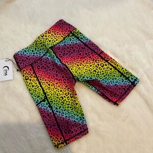 ZYIA Active rainbow leopard light n’ right hustle shorts